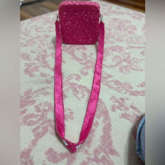 Moyna New York Hand-beaded Star Crossbody Bag Pink & White - Picture 5 of 15